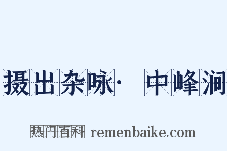 摄出杂咏·中峰涧是什么意思的图片